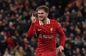 天天盈球-麦卡利斯特在英超为利物浦攻入3粒禁区外进球，追平布莱顿时期